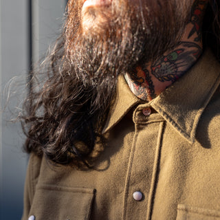 Wythe Moleskin Pearlsnap Shirt - Faded Olive