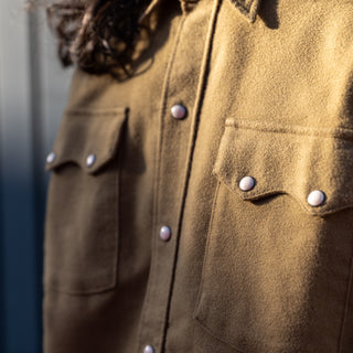 Wythe Moleskin Pearlsnap Shirt - Faded Olive