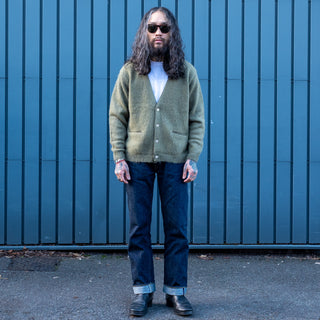 Pherrow's Mohair Cardigan Olive 25W-PMSC1