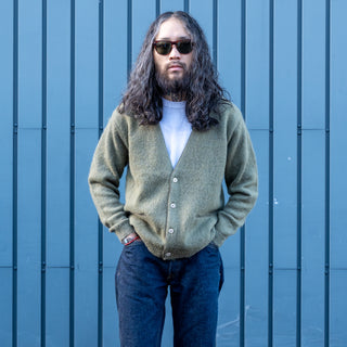 Pherrow's Mohair Cardigan Olive 25W-PMSC1