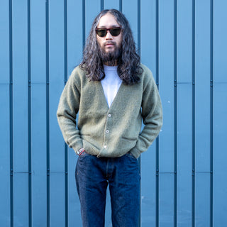 Pherrow's Mohair Cardigan Olive 25W-PMSC1