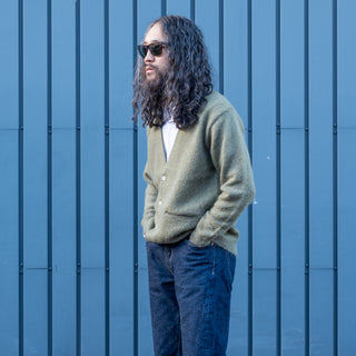 Pherrow's Mohair Cardigan Olive 25W-PMSC1