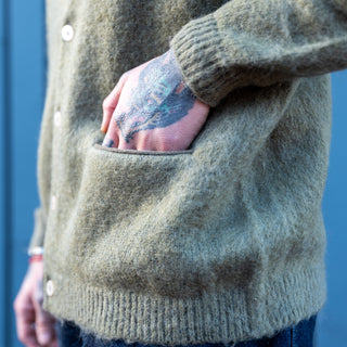 Pherrow's Mohair Cardigan Olive 25W-PMSC1