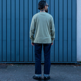 Wythe Cotton Henley Faded Olive