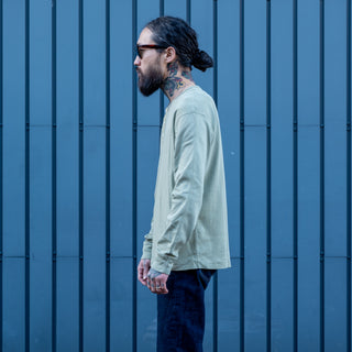 Wythe Cotton Henley Faded Olive