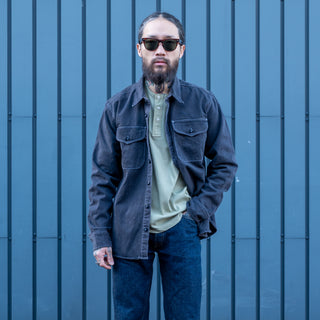 Wythe Cotton Henley Faded Olive