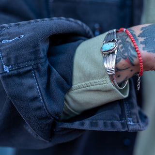 Wythe Cotton Henley Faded Olive