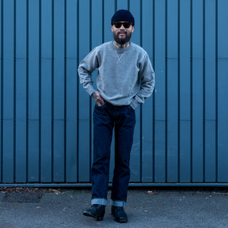 Buzz Rickson Set In Crew Neck Sweat Shirt Heather Grey