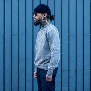 Buzz Rickson Set In Crew Neck Sweat Shirt Heather Grey