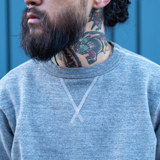 Buzz Rickson Set In Crew Neck Sweat Shirt Heather Grey