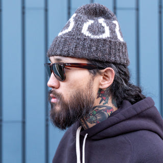 Wythe Alpaca Horseshoe Beanie - Charcoal
