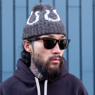 Wythe Alpaca Horseshoe Beanie - Charcoal
