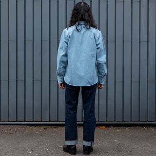 Freenote Cloth Modern Western Shirt 11 Oz Bleached Denim / Turquoise