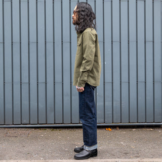 Iron And Resin Journeyman Beford Cord Shirt Olive Green