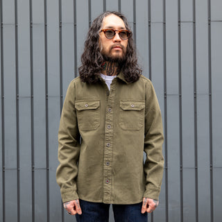 Iron And Resin Journeyman Beford Cord Shirt Olive Green