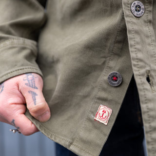 Iron And Resin Journeyman Beford Cord Shirt Olive Green