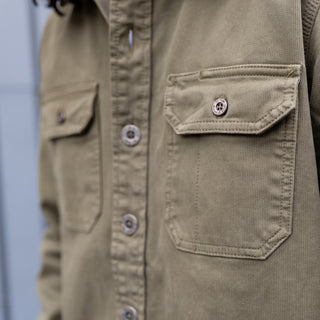 Iron And Resin Journeyman Beford Cord Shirt Olive Green