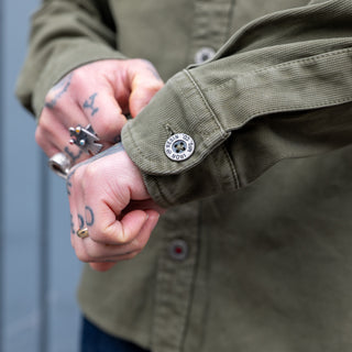 Iron And Resin Journeyman Beford Cord Shirt Olive Green