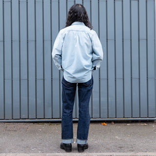 `Wythe Chambray Workshirt - Distressed and Sunfaded Indigo