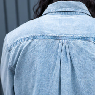 `Wythe Chambray Workshirt - Distressed and Sunfaded Indigo