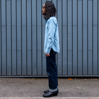 Freenote Cloth Modern Western Shirt LS Chambray Clear Blue