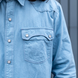 Freenote Cloth Modern Western Shirt LS Chambray Clear Blue