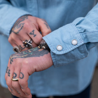 Freenote Cloth Modern Western Shirt LS Chambray Clear Blue