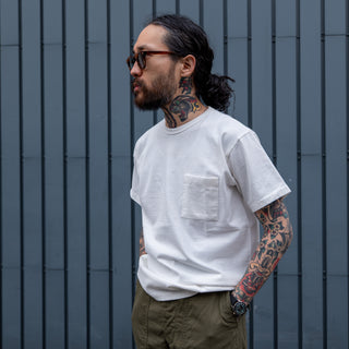 Allevol Heavy Duty Pocket Crew T-shirt - White
