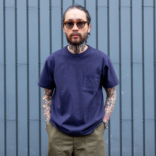 Allevol Heavy Duty Pocket Crew T-shirt - Navy