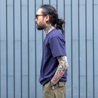 Allevol Heavy Duty Pocket Crew T-shirt - Navy