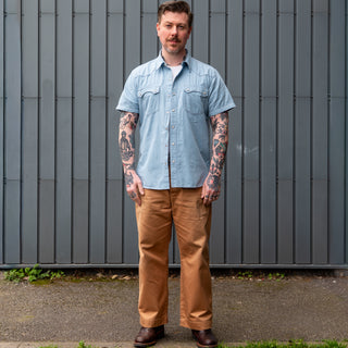 Freenote Cloth Modern Western Shirt SS Chambray Clear Blue