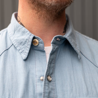 Freenote Cloth Modern Western Shirt SS Chambray Clear Blue