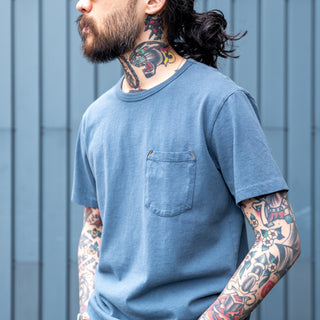 Freenote Cloth 9 Oz Pocket T-Shirt Faded Blue
