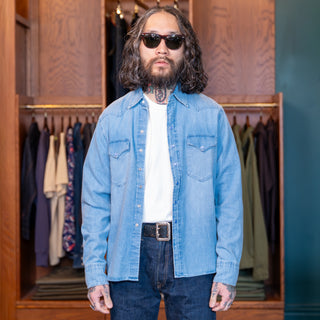 `Wythe Denim Pearlsnap Shirt - Washed Indigo