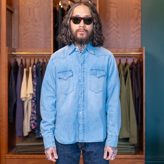 `Wythe Denim Pearlsnap Shirt - Washed Indigo