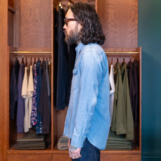`Wythe Denim Pearlsnap Shirt - Washed Indigo