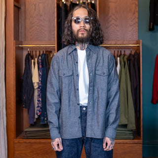 Lawford Chambray Work Shirt Dark Indigo