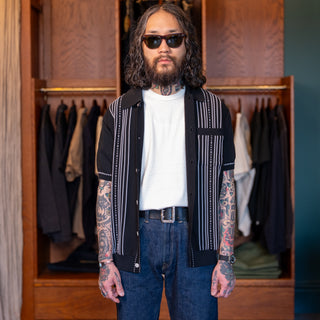 Pherrow's Short Sleeve Knitted Cardigan Black