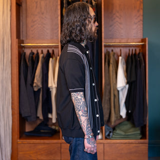 Pherrow's Short Sleeve Knitted Cardigan Black