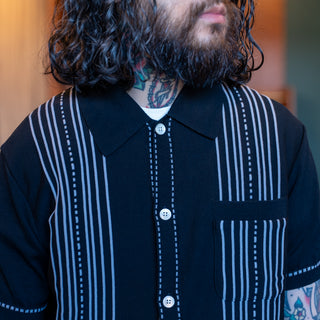 Pherrow's Short Sleeve Knitted Cardigan Black