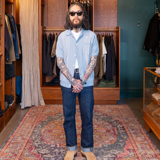 Pherrow's Short Sleeve Knitted Cardigan Light Blue Sax