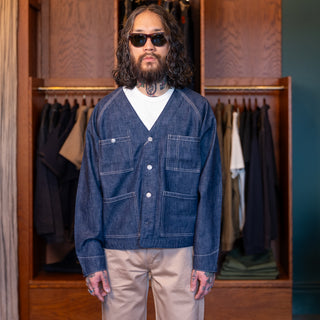 Pherrow's Collarless Engineer Coverall - Denim