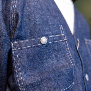 Pherrow's Collarless Engineer Coverall - Denim