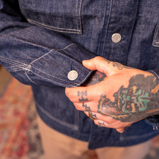Pherrow's Collarless Engineer Coverall - Denim