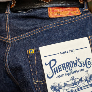 Pherrow's 521SW 13.5oz  Selvedge Denim Jean One Wash Indigo