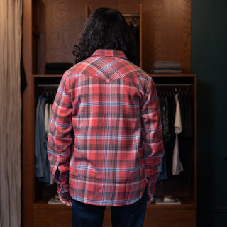 Wythe Washed Flannel PearlSnap Shirt Cactus Flower Plaid
