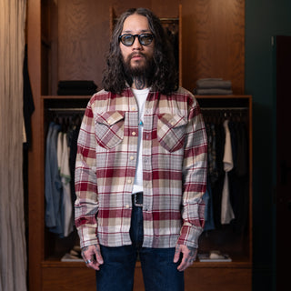 Wythe Washed Flannel Workshirt Merlot Plaid