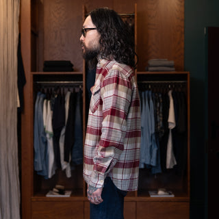 Wythe Washed Flannel Workshirt Merlot Plaid