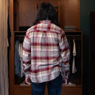 Wythe Washed Flannel Workshirt Merlot Plaid