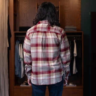 Wythe Washed Flannel Workshirt Merlot Plaid